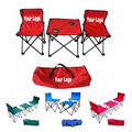 2 Pcs Folding Beach Chair With Table